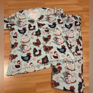 Shirley & Stone‎ Chicken Print Pajamas